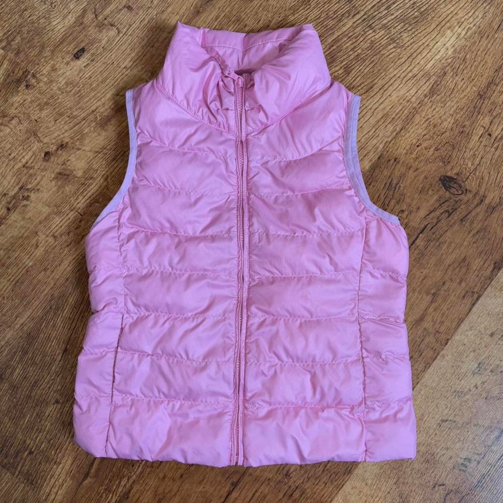 Uniqlo Kids Pink Puffy Gilet Puffer Vest Size 120 6 Streetwear Y2K Casual
